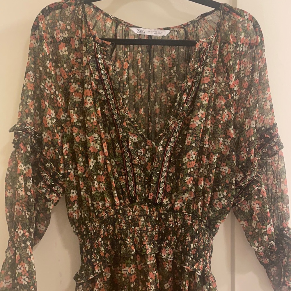 Zara dress with beading and floral detail